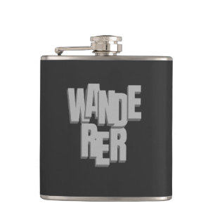 Wanderer Quote Motivational Inspirational Hip Flask