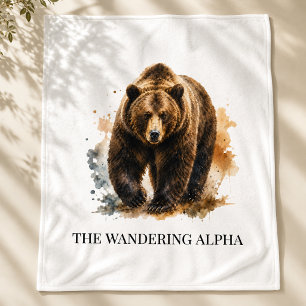 Wandering Alpha Fireside Retreat Style Fleece Blanket