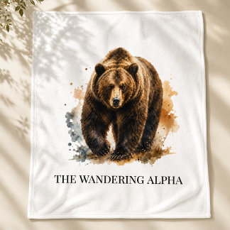 Wandering Alpha Fireside Retreat Style Fleece Blanket