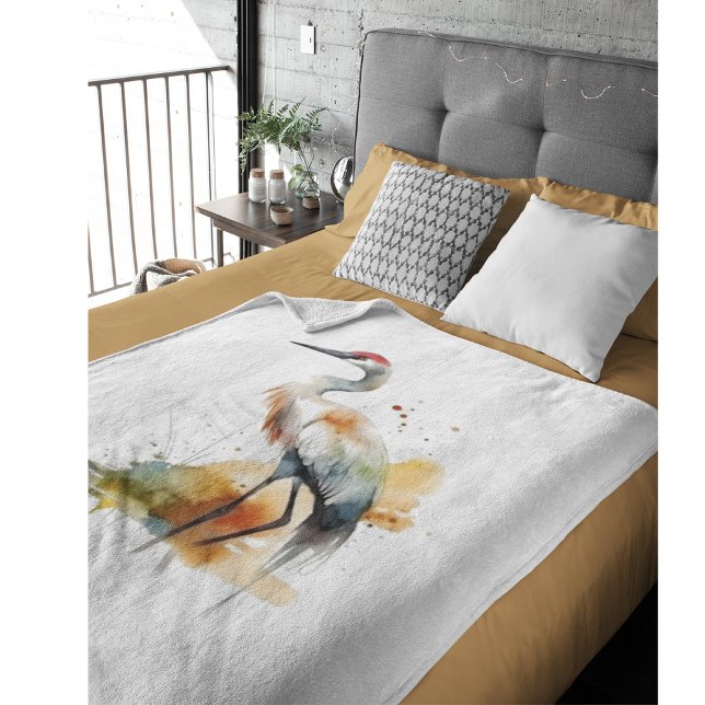 Wandering Crane, Custom Fleece Blanket (Creator Uploaded)