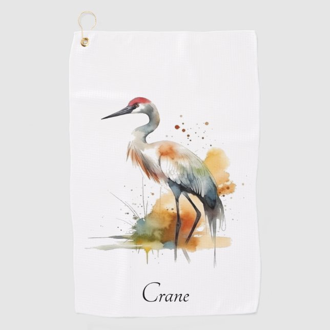 Wandering Crane, custom Golf Towel (Front)