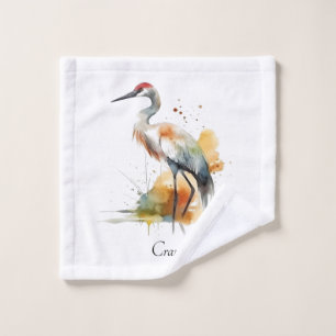 Wandering Crane, custom Wash Cloth