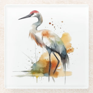 Wandering Crane Glass Coaster