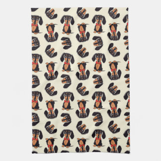 Wandering Dachshund Kitchen Towels