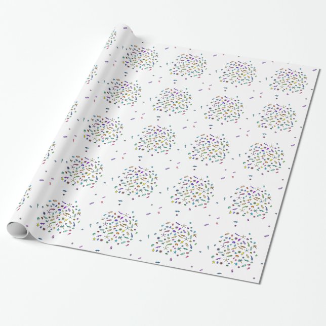 Wandering Mini Bugs and Mini Beasts Wrapping Paper (Unrolled)