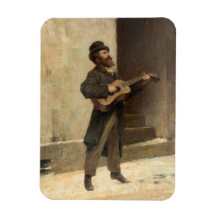 Wandering Musician With a Guitar (by Induno) Magnet