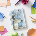 Wandering Stag - Watercolor iPad Pro Cover<br><div class="desc">Wandering Stag II by Grace Popp. Features a beautiful watercolor stag with a soft blue background.</div>