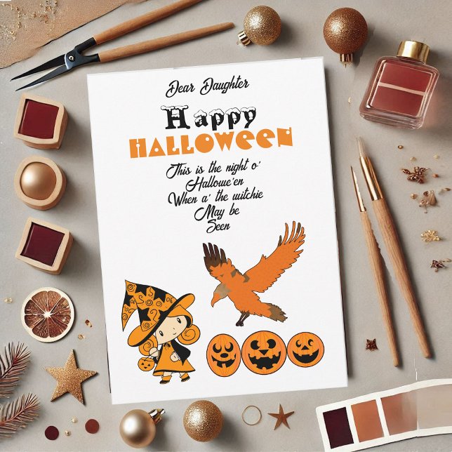 Wandering Witch Spooky Jack O Lanterns Halloween Holiday Card (Wandering Witch Spooky Jack O Lanterns Halloween Holiday Card)