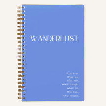"Wanderlust" Blue Travel Journal