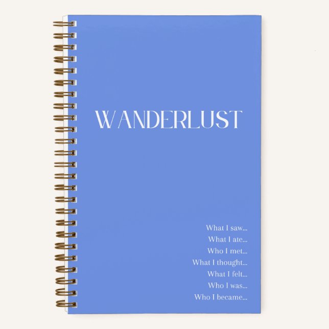 "Wanderlust" Blue Travel Journal (Front)