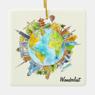 Wanderlust Ceramic Ornament