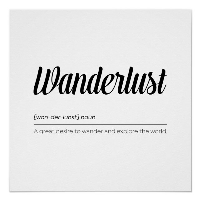 Wanderlust Definition Poster (Front)