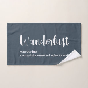 Wanderlust definition white grey blue colour bath towel set