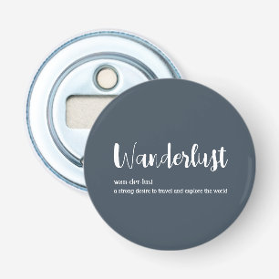 Wanderlust definition white grey blue colour bottle opener