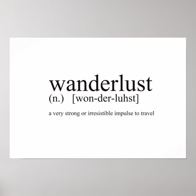 Wanderlust | Dictionary Style Art Print (Front)