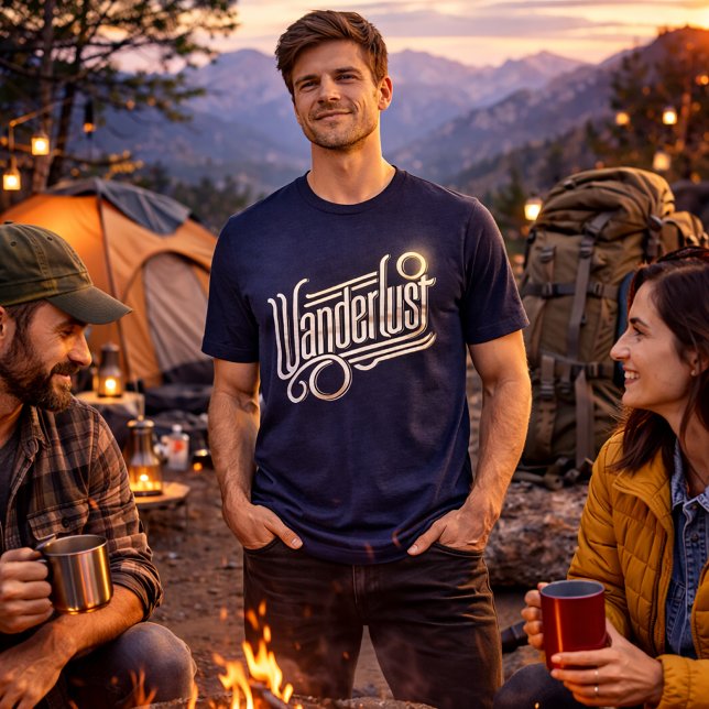 Wanderlust – Elegant Metallic Typography Tri-Blend Shirt (Creator Uploaded)