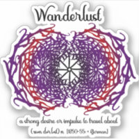 Wanderlust Graphic Text Art Mandala + Word Meaning