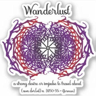 Wanderlust Graphic Text Art Mandala + Word Meaning