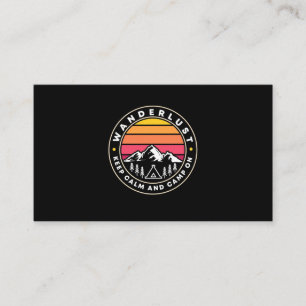 Wanderlust Keep Calm And Camp On Business Card