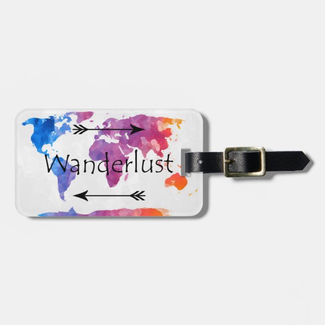 Wanderlust Luggage Tag (Front Horizontal)