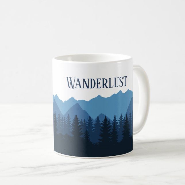 Wanderlust Mountain Forest Landscape Coffee Mug (Front Right)