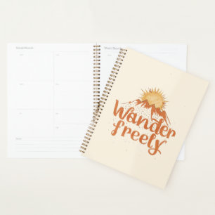 Wanderlust Mountain Sun Boho Typography Planner