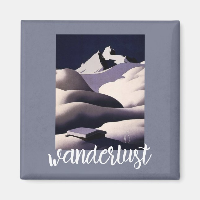 Wanderlust - Mountains And Hills of Snow in Winter Magnet (Front)