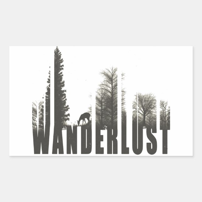 Wanderlust Rectangular Sticker (Front)