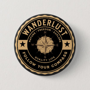 Wanderlust Road Trip Outdoor Camping Travel Hiking 6 Cm Round Badge