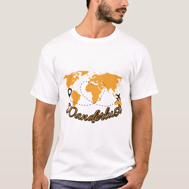 Wanderlust T-Shirt | Adventure Map Graphic Shirt (Front)
