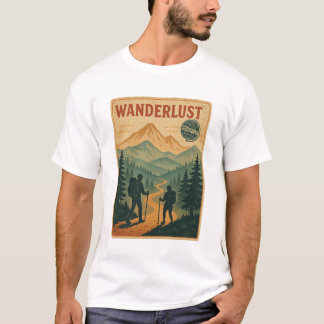 Wanderlust - Vintage Mountain Hikers Retro Trail T-Shirt