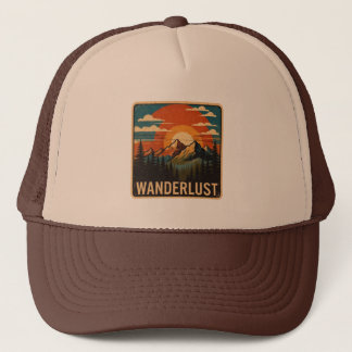 Wanderlust Vintage Mountain Trucker Hat