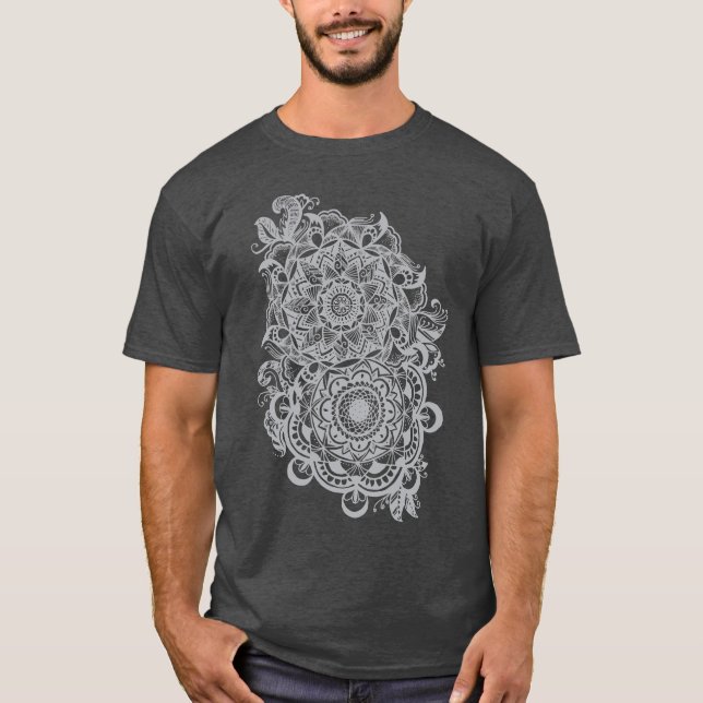 Wanderlust Zen Floral Hipster Boho Yoga Music Fest T-Shirt (Front)
