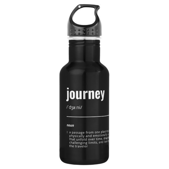WanderTag - Minimalist Black Water Bottle (Front)