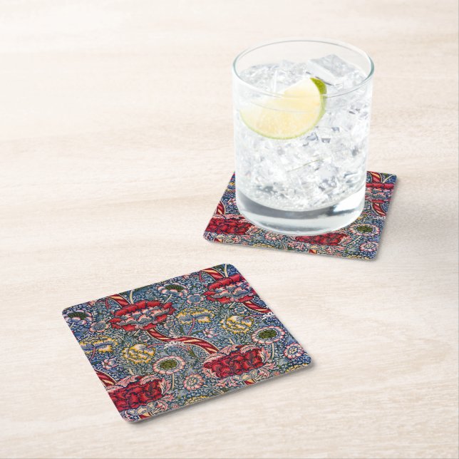 Wandle, 1884 by William Morris Square Paper Coaster (Insitu)