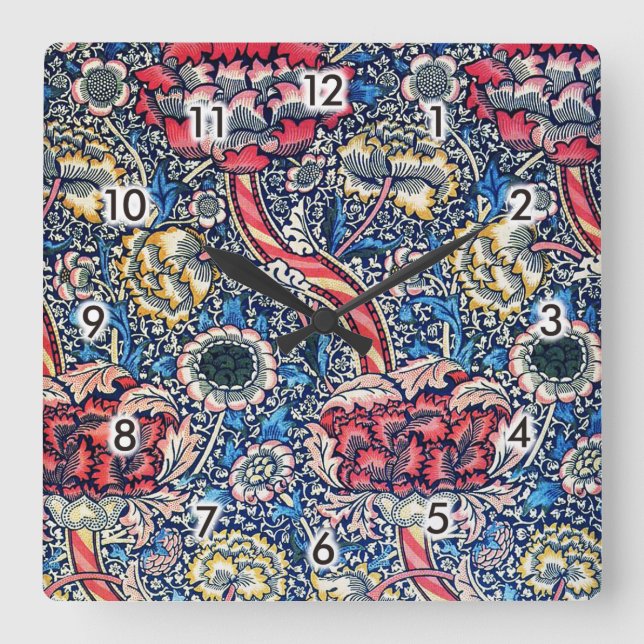 Wandle, William Morris Square Wall Clock (Front)