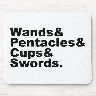 Wands & Pentacles & Cups & Swords Tarot Cards Mouse Pad