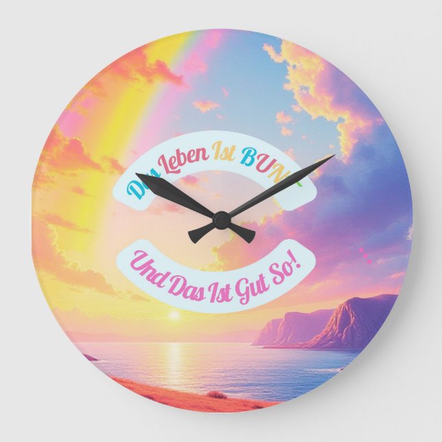 Wanduhr Das Leben ist Bunt! Large Clock (Front)