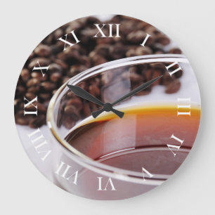 Wanduhr mit Kaffeebohnen Motiv 1 Large Clock