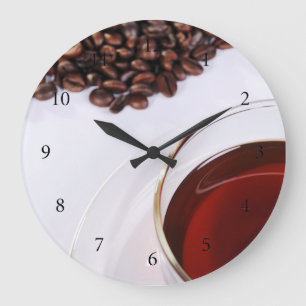 Wanduhr mit Kaffeebohnen Motiv 2 Large Clock