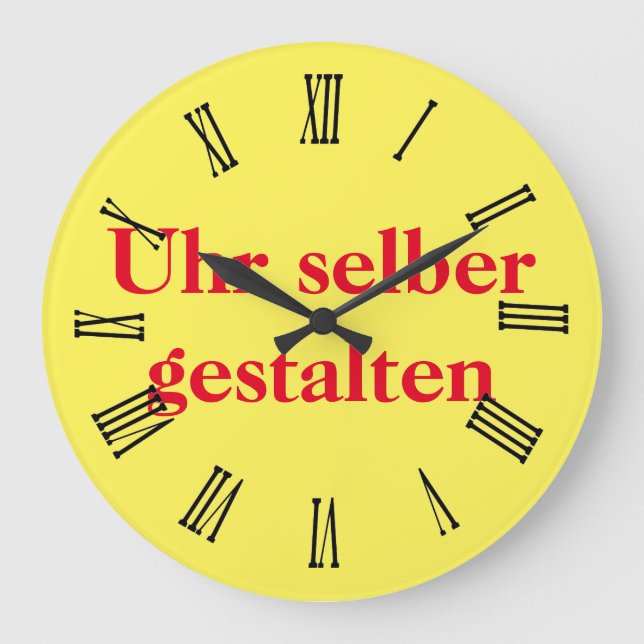 Wanduhr selber gestalten large clock (Front)