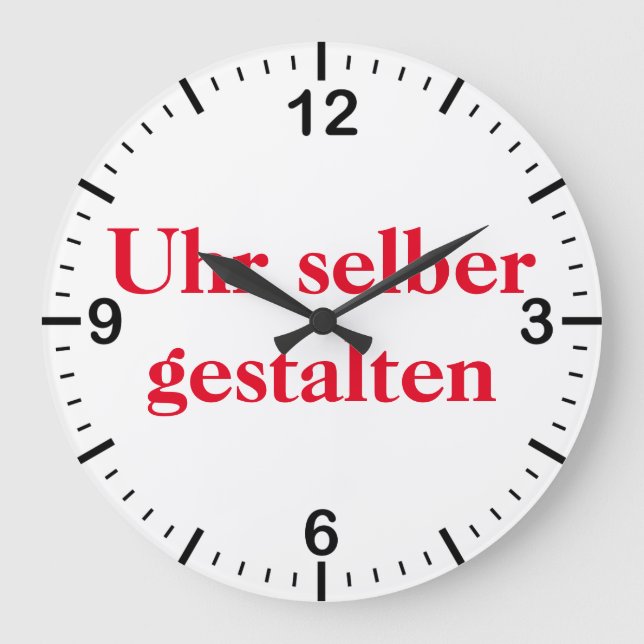 Wanduhr selber gestalten large clock (Front)