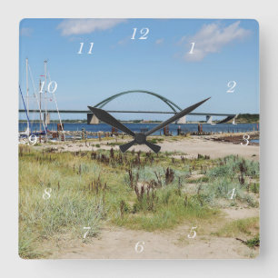 Wanhohr Fehmarnsundbrücke and Fehmarnsund Square Wall Clock