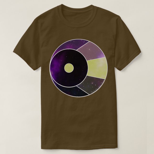 Waning Crescent Moon purple and yellow T-Shirt (Design Front)
