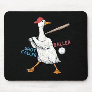 Wanna Be Baller Shot Caller Funny Goose Playing Mouse Pad