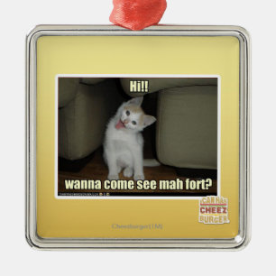 Wanna come see mah fort? metal tree decoration