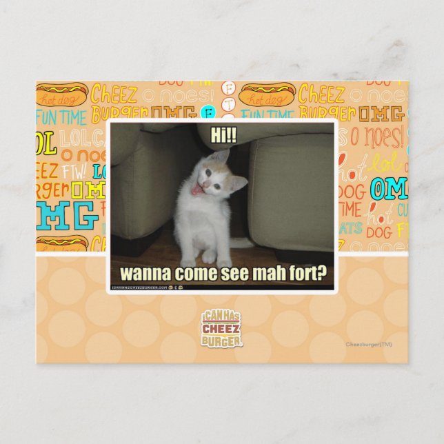 Wanna come see mah fort? postcard (Front)