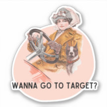 Wanna go to Target? | Vintage Woman Meme Sticker