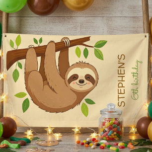 Wanna hang out? sloth kids birthday banner