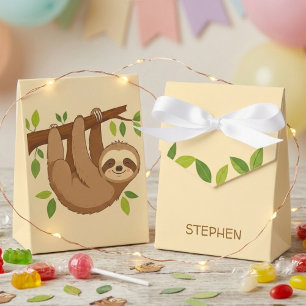 Wanna hang out? sloth kids birthday favour box